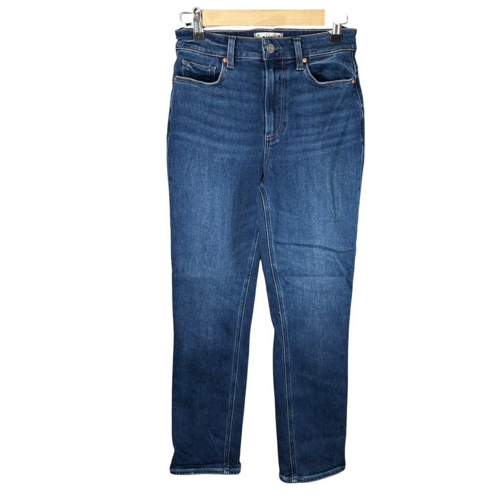 Paige Cindy High Rise Straight‎ Leg Jeans Dark Indigo Blue Womens Size 27